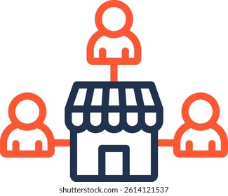 Labor Market Icon Color Line Vector Illustration
