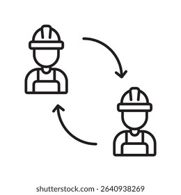 labor market icon with white background vector stock illustration