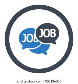 Labor Market vector icon. This flat rounded symbol uses smooth blue colors and isolated on a white background.