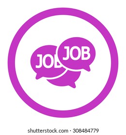 Labor Market vector icon. This flat rounded symbol uses violet color and isolated on a white background.