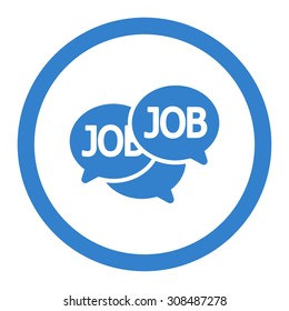 Labor Market vector icon. This flat rounded symbol uses cobalt color and isolated on a white background.