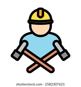 Labor outline color icon. use for modern concept, print, UI, UX kit, web and app development. Vector EPS 10, related to industrial, business, finance, investment.