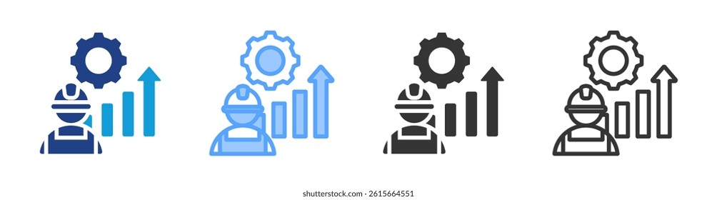 Labor Productivity icon set multiple style collection