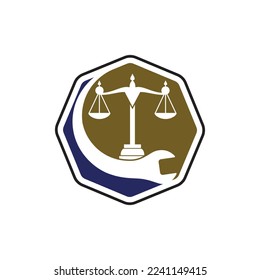 Labor protection law logo concept. Wrench with scale icon logo design template.