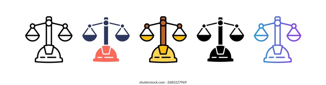 Icono de derechos laborales Ilustración vectorial múltiple