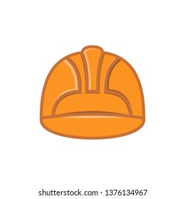 labor safety helmet flat icon