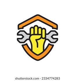 Labor Shield Icon Vector Illustration