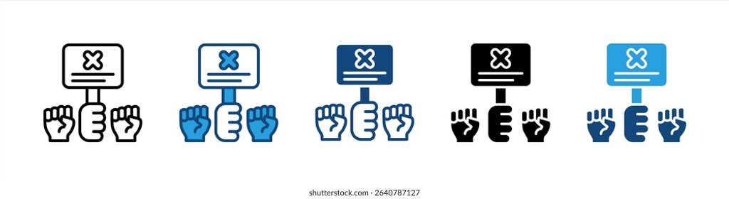 Labor Strike icon sheet multiple style collection