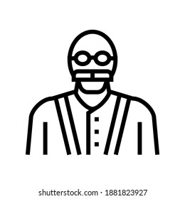 labor teacher line icon vector. labor teacher sign. isolated contour symbol black illustration