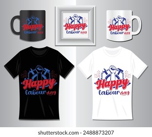 Labor T-Shirt Design, Happy Labor Day T-Shirt, Labor Day, Vorlage, Happy Labor Day T-Shirt, Design