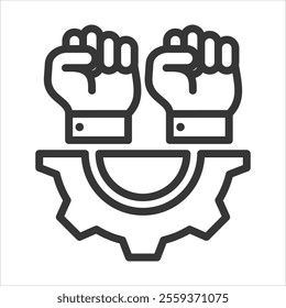 Labor Uinon Outline Icon Vector Illustration