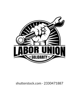 Labor union logo vector isolated on white background.