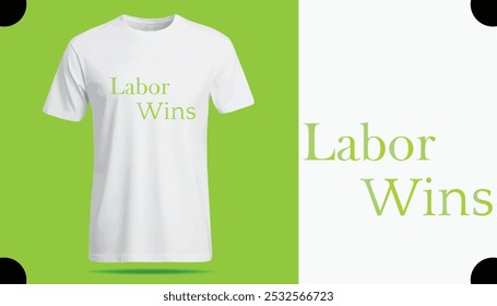 Labor Wins T Shirt Creative Design with Special Quote , Adobe Illustrator Artwork