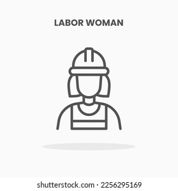 Labor Woman icon vector illustration line style. Great design for web, app and more. Editable Stroke and pixel perfect.