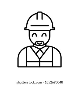 Icono de la línea de avatar del trabajador laboral