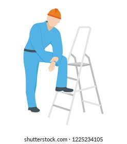 
Labor worker decorative flat icon 
