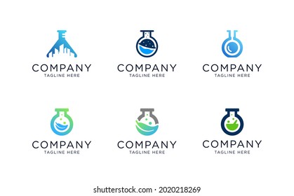 Laboratorium bottle logo collection template