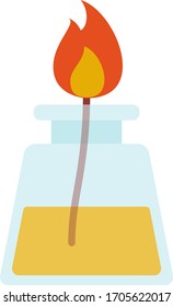 Laboratory alcohol burner vector icon flat isolated