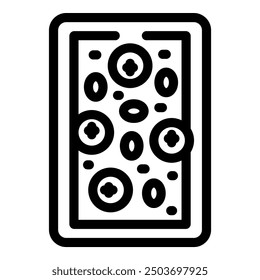 Concepto de análisis de laboratorio con un portaobjetos de vidrio que muestra glóbulos rojos y blancos bajo un microscopio