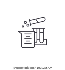 Laboratory analysis linear icon concept. Laboratory analysis line vector sign, symbol, illustration.