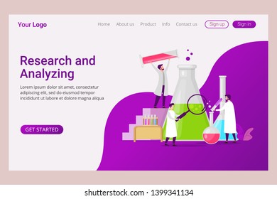 Laboratory analyzing and research service Landing page template
