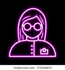 Laboratory Assistant icon. Glowing sign logo vector