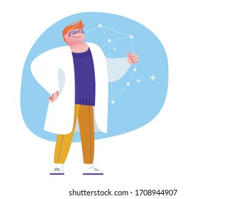 Laboratory assistant, scientist, doctor. The doctor shows a like