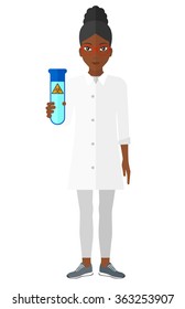 Laboratory assistant with test tube.