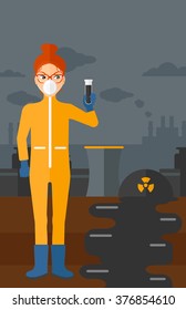 Laboratory assistant with test tube.