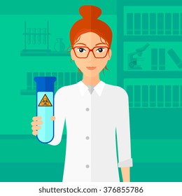 Laboratory assistant with test tube.
