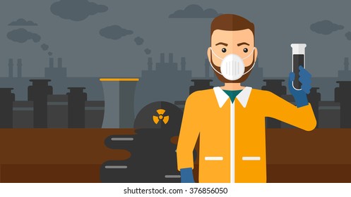 Laboratory assistant with test tube.