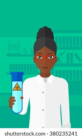 Laboratory assistant with test tube.