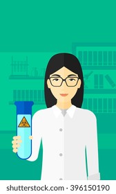 Laboratory assistant with test tube.