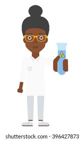 Laboratory assistant with test tube.