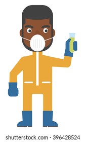 Laboratory assistant with test tube.