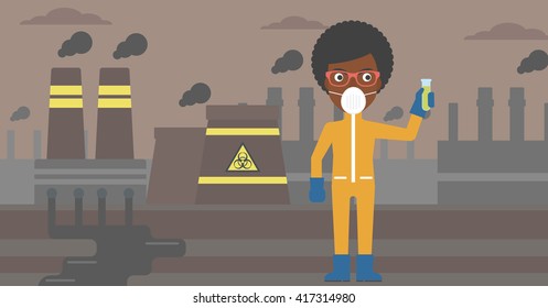 Laboratory assistant with test tube.