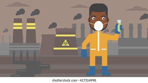 Laboratory assistant with test tube.
