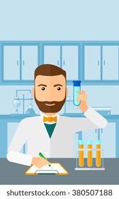 Laboratory assistant working. 