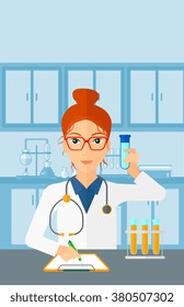 Laboratory assistant working. 