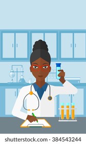 Laboratory assistant working. 