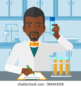 Laboratory assistant working. 