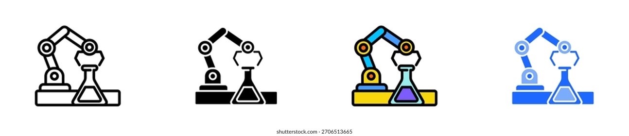 Laboratório Automação Ícone Definir Coleção de Estilos Múltiplos