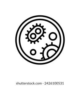 Laboratory Bacteria Outline Icon Vector Illustration