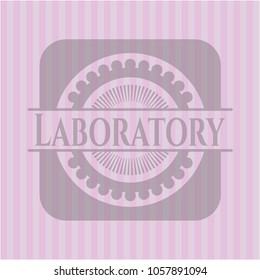 Laboratory badge with pink background