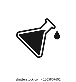 Laboratory beaker, Erlenmeyer flask dripping liquid icon