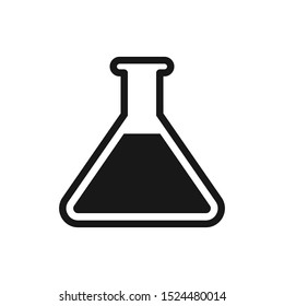 Laboratory beaker, Erlenmeyer flask filled with liquid icon