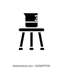 Ilustración vectorial de icono lleno de vaso de laboratorio