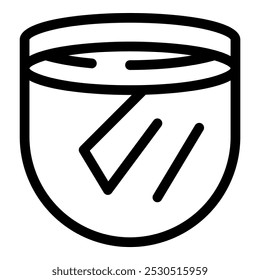 Laborbecher gefüllt mit Flüssigkeit und getauchten Teststreifen Symbol