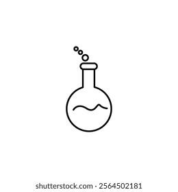 Laboratory Beaker Flat Line Icon with Editable Stroke.