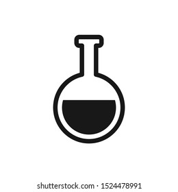 Laboratory beaker, Florence flask filled with liquid icon
